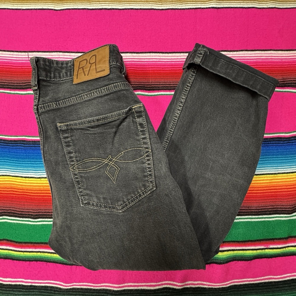 RRL Double RL Jeans Women's Fit 30x26 Japan Selvedge Black‎ Straight Leg